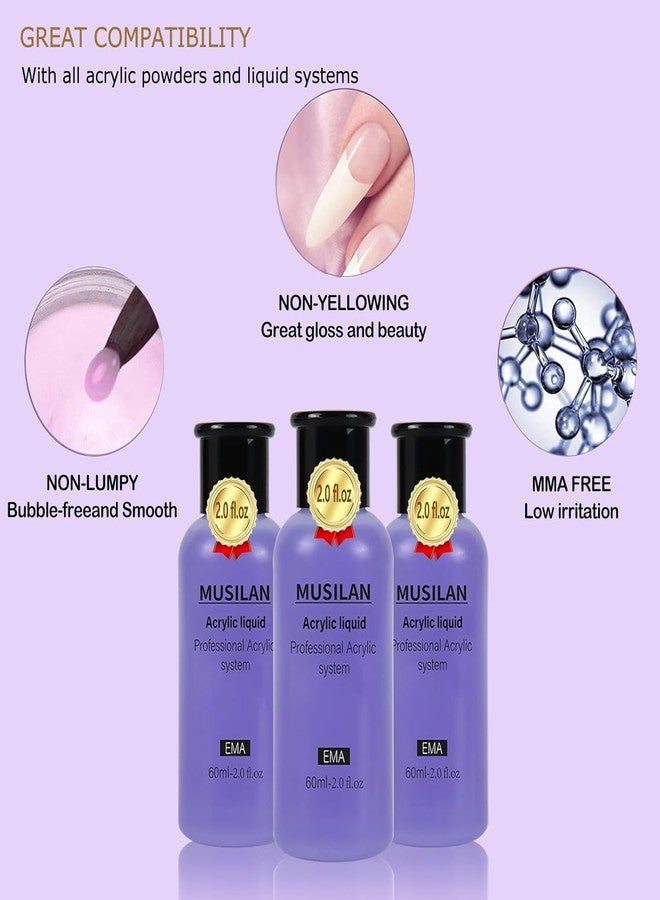 MUSILAN Monomer Acrylic Nail Liquid 6oz for Acrylic Powder - Professional 180ml Monomer Nail Liquid Powder Extension 3D Nail Art - MMA Free,Quick Dry Time,Non-Yellowing - Image 3